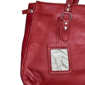 Rich Red Buxton Leather Large Padded Laptop Briefcase File Folder Shoulder Bag